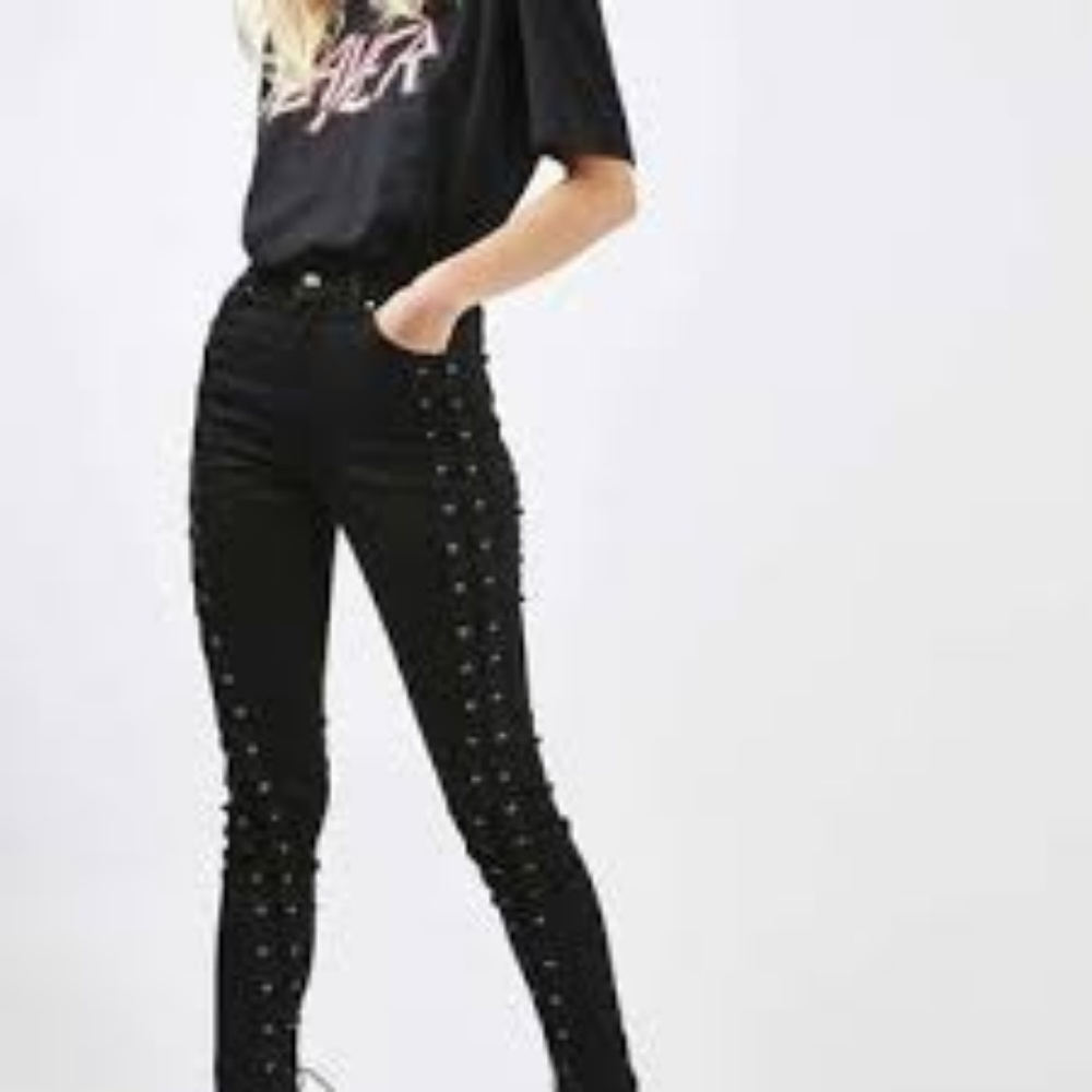Moto Jamie High Waist Black Jeans TOPSHOP 26